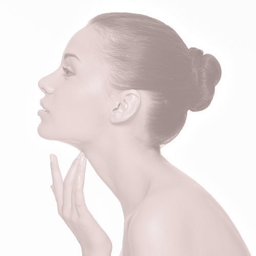 Vitality image below hero, women touching neck.